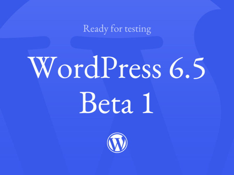 WordPress 6.5 Beta 1
