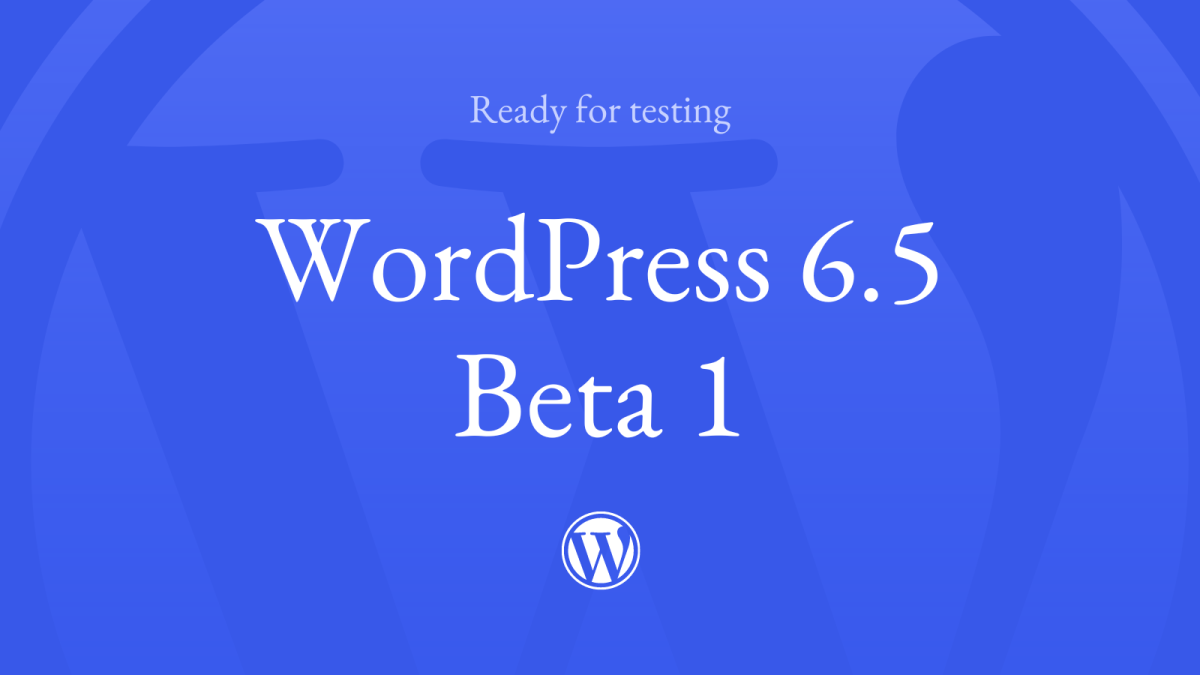 WordPress 6.5 Beta 1